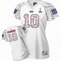 # Women New York Giants #10 Eli Manning Zebra Field Flirt 2012 Super Bowl XLVI Jersey White