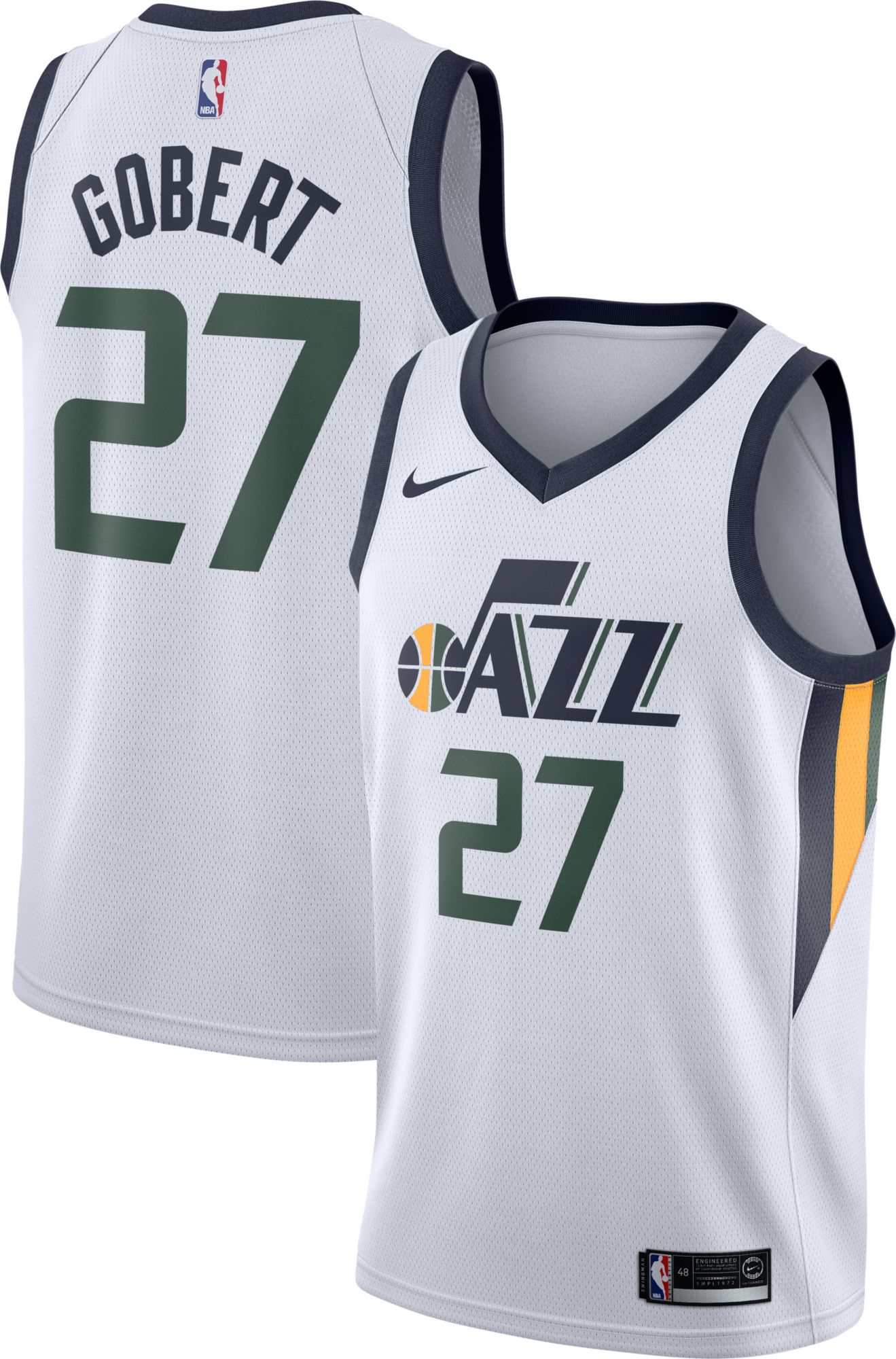 Men's Utah Jazz Gobert 27 adidas White Home Replica Custom Jersey