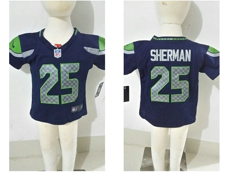 2-6 Years Kids Richard Sherman Seattle Seahawks #25 Blue Nike Jersey