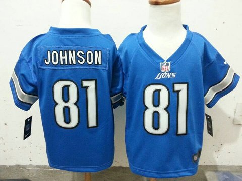 2-6 Years Old Kids Calvin Johnson Detroit Lions #81 Light Blue Stitched Nike Jersey