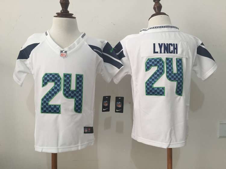 2-6 Years Old Kids Kam Chancellor Seattle Seahawks #24 Marshawn Lynch  White Nike Jersey