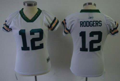 2010 Women Field Flirt Fashion Jersey Green Bay Packers 12 Aaron Rodgers jerseys white