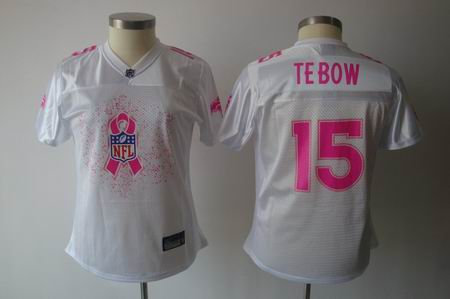 2011 Breast Cancer Awareness Women Fashion Denver Broncos 15 Tim Tebow white Jerseys