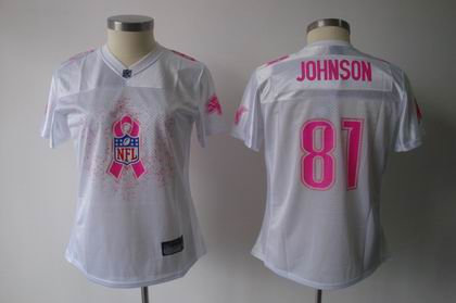 2011 Breast Cancer Awareness Women Fashion Detroit Lions 81 Calvin Johnson white Jerseys