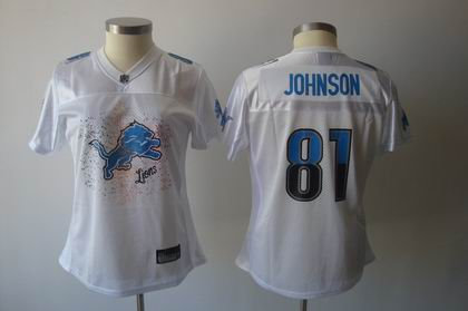 2011 Women FEM FAN Detroit Lions 81 Calvin Johnson white