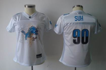 2011 Women FEM FAN Detroit Lions 90 Ndamukong Suh white
