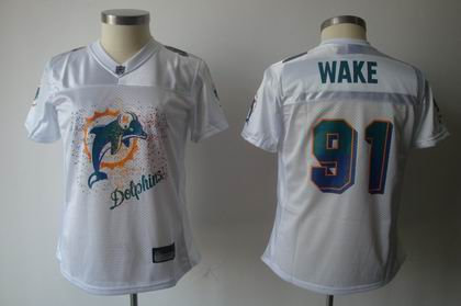 2011 Women FEM FAN Miami Dolphins 91 WAKE white