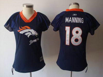 2011 Women Field Flirt Fashion Jersey Denver Broncos 18 Peyton Manning blue Jersey
