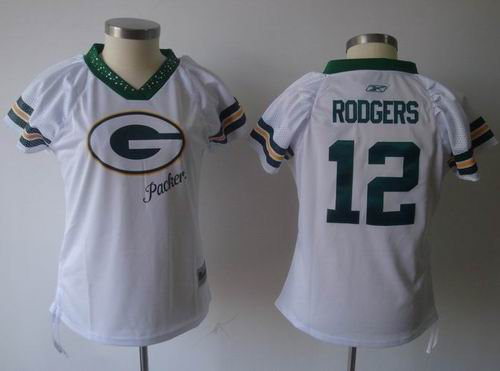 2011 Women Field Flirt Fashion Jersey Green Bay Packers 12 Aaron Rodgers jerseys white