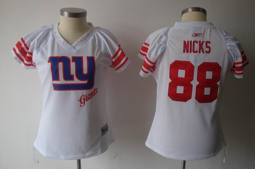 2011 Women Field Flirt New York Giants 88 Hakeem Nicks white Jerseys