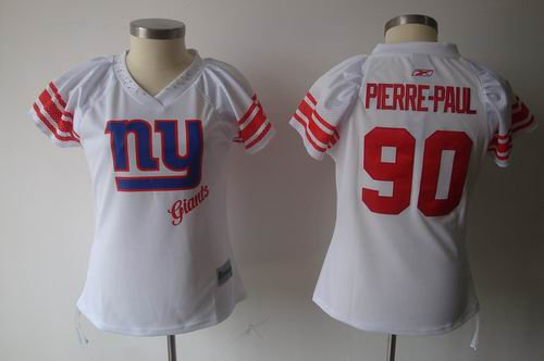 2011 Women Field Flirt New York Giants 90 Jason Pierre-Paul Royal white Jersey