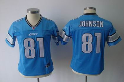 2011 Women TEAM Detroit Lions 81 Calvin Johnson blue