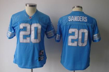 2011 Women TEAM Jersey Detroit Lions 20 Barry Sanders blue jersey