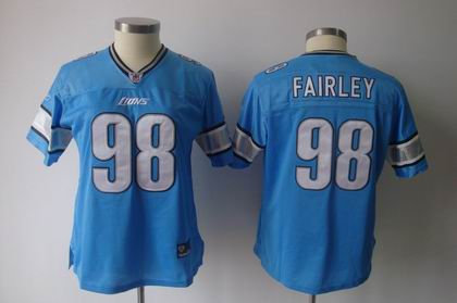 2011 Women TEAM Jersey Detroit Lions 98Nick Fairley blue Color Jersey