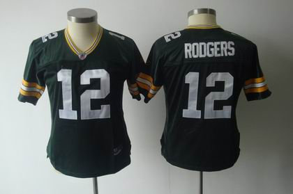 2011 Women TEAM Jersey Green Bay Packers 12 Aaron Rodgers green jerseys