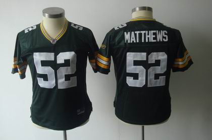 2011 Women TEAM Jersey Green Bay Packers 52 Clav Matthews green jersey