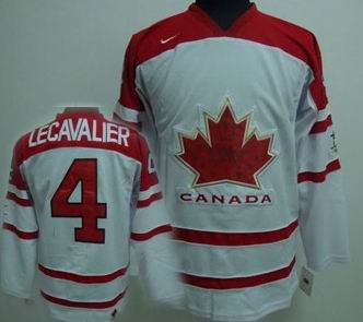 Ice  2010 OLYMPIC Team Canada 4 LECAVALIER White jersey