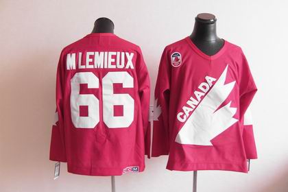 Team Canada 1991 Olympic 66 Mario Mlemieux red CCM jersey Team Canada 1991 Olympic 66 Mario Mlemieux red CCM jersey