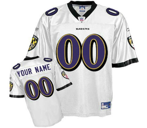 Baltimore Ravens Customized Replica White Jerseys