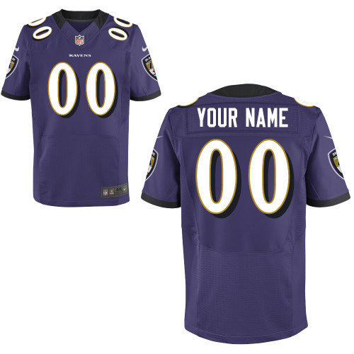 Men's Nike Baltimore Ravens Customized Elite Team Color Jerseys