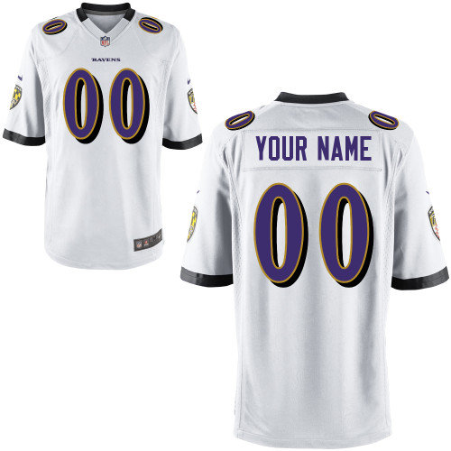Men's Nike Baltimore Ravens Customized Game White Jerseys(S-4XL)