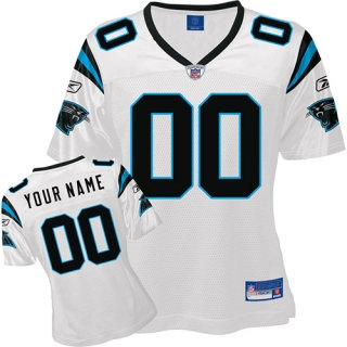 Carolina Panthers Women Customized White Jersey