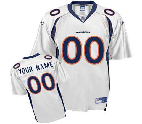 Denver Broncos Customized Replica White Jerseys Denver Broncos Customized Replica White Jerseys