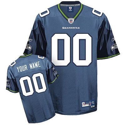Customized Seattle Seahawks Jersey Eqt Blue Team Color Football Jersey