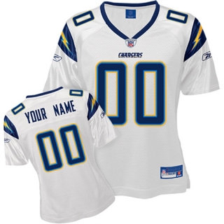 San Diego Chargers Women Customized White Jersey
