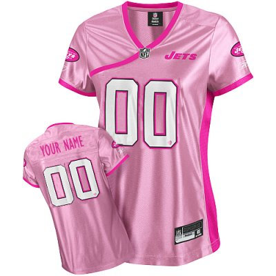 Customized New York Jets Jersey Women Be Luv d Pink Football Jersey