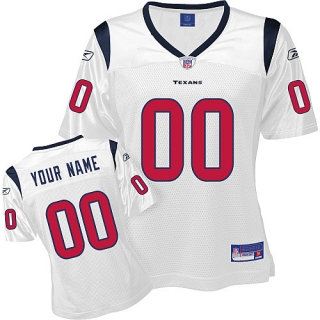 Houston Texans Women Customized White Jersey Houston Texans Women Customized White Jersey