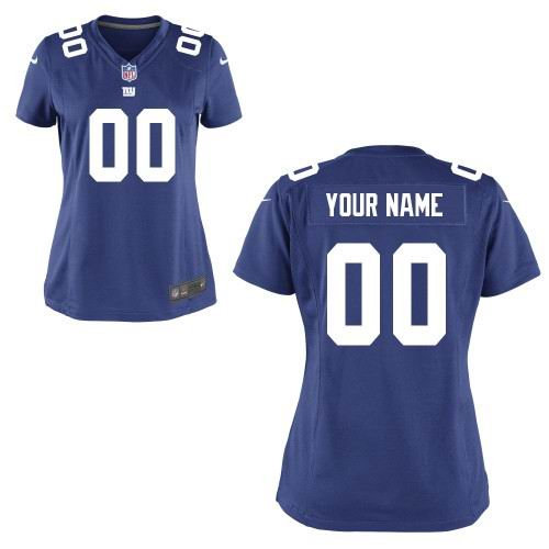 Women's Nike New York Giants Customized Game Team blue Jerseys