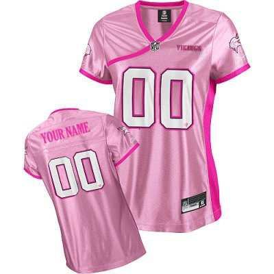 Customized Minnesota Vikings Jersey Women Pink Football Jersey