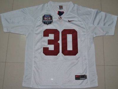 Crimson Tide #30 Donot Hightower White 2012 BCS Championship Patch Embroidered NCAA Jersey