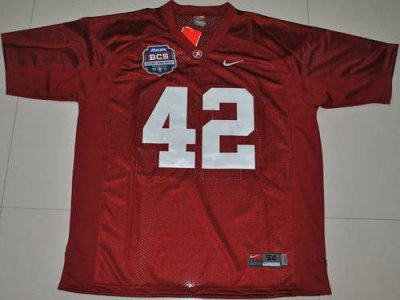 Crimson Tide #42 Eddie Lacy Red 2012 BCS Championship Patch Embroidered NCAA Jersey