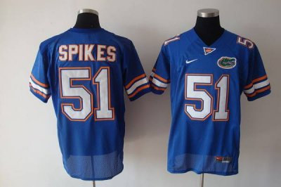 Gators #51 Brandon Spikes Blue Embroidered NCAA Jersey