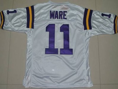 LSU Tigers #11 Spencer Ware White Embroidered NCAA Jersey