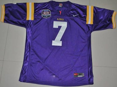 LSU Tigers #7 Tyrann Mathieu Purple 2012 BCS Championship Patch Embroidered NCAA Jersey