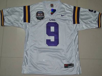 LSU Tigers #9 Jordan Jefferson 2012 BCS Championship Patch Embroidered NCAA Jersey