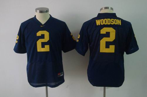 youth NCAA Michigan Wolverines 2 WOODSON blue football jerseys