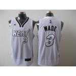 miami heat #3 wade white swingman full white