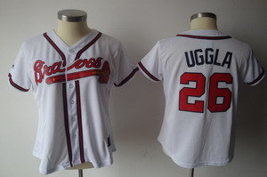 Women Atlanta Braves 2011 Beseball 26 Dan Uggla White jerseys