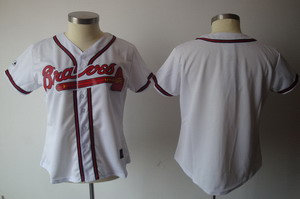 Women Atlanta Braves Blank Jerseys White