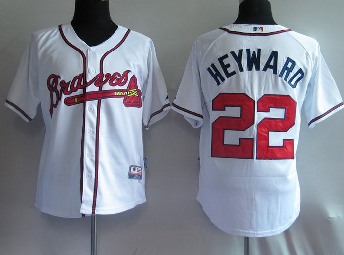 Atlanta Braves 22# Heyward White jerseys