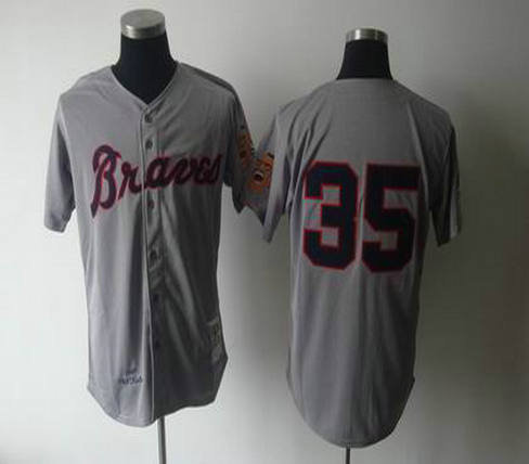 Atlanta Braves 35 Phil Niekro grey throwback jerseys