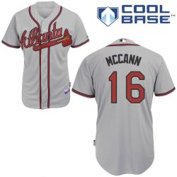 MLB Atlanta Braves 16# McCann grey cool base jerseys