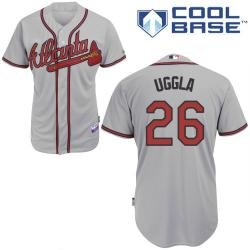 MLB Atlanta Braves 26# Uggla grey white cool base jerseys