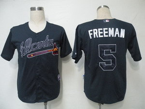 MLB Jerseys Atlanta Braves 5 Freeman Black Cool Ba
