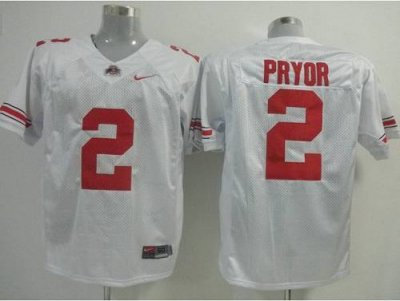 Buckeyes #2 Terrelle Pryor White Embroidered NCAA Jersey