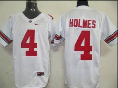 Buckeyes #4 Santonio Holmes White Embroidered NCAA Jersey Buckeyes #4 Santonio Holmes White Embroidered NCAA Jersey